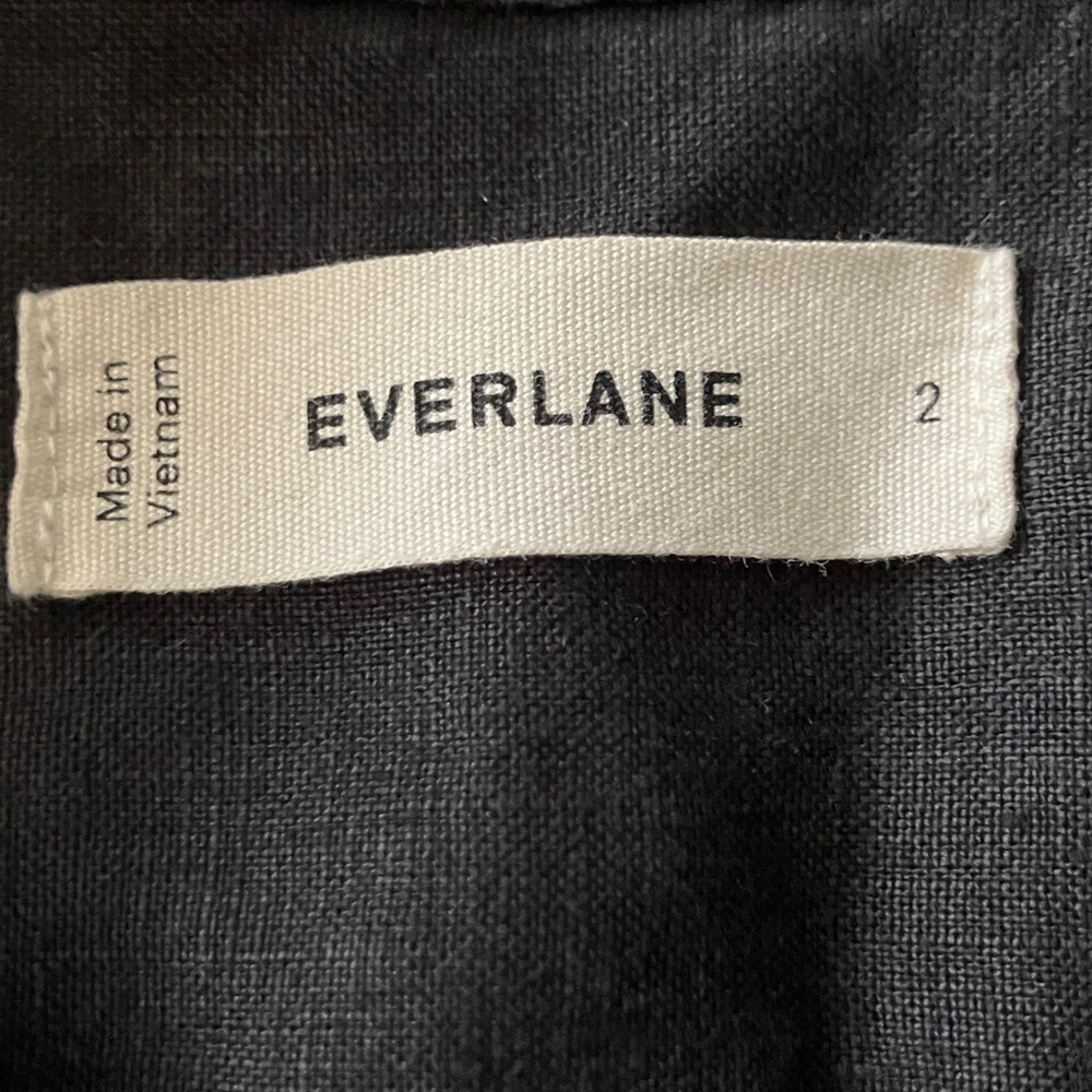 Everlane The Linen Relaxed Shirt, Black, size 2 - Picture 5 of 9